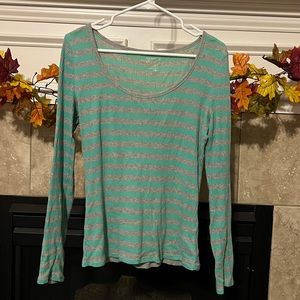 Cozy waffle knit long sleeve blouse